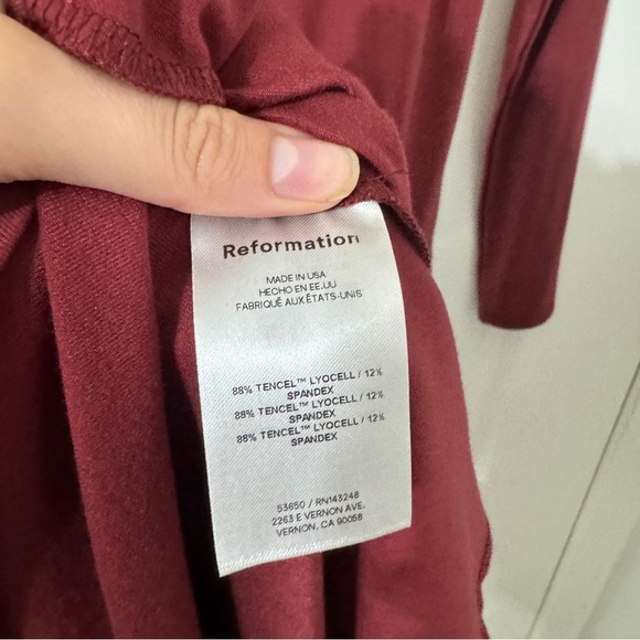 Reformation Coen Jersey Knit Long Sleeve Square Neck Mini Dress Small - Picture 7 of 9